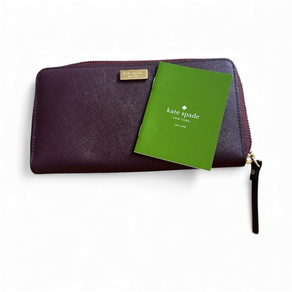 Kate Spade Merlot Purple Full Size Leather Wallet | NWOT - Picture 2 of 4